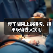 停车棚用上膜结构,结果既省钱又实用(图2) 停车棚用上膜结构,结果既省钱又实用(图2)
