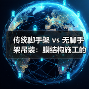 传统脚手架 vs 无脚手架吊装:膜结构施工的降维打击(图3) 传统脚手架 vs 无脚手架吊装:膜结构施工的降维打击(图3)