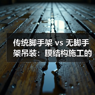 传统脚手架 vs 无脚手架吊装:膜结构施工的降维打击(图4) 传统脚手架 vs 无脚手架吊装:膜结构施工的降维打击(图4)