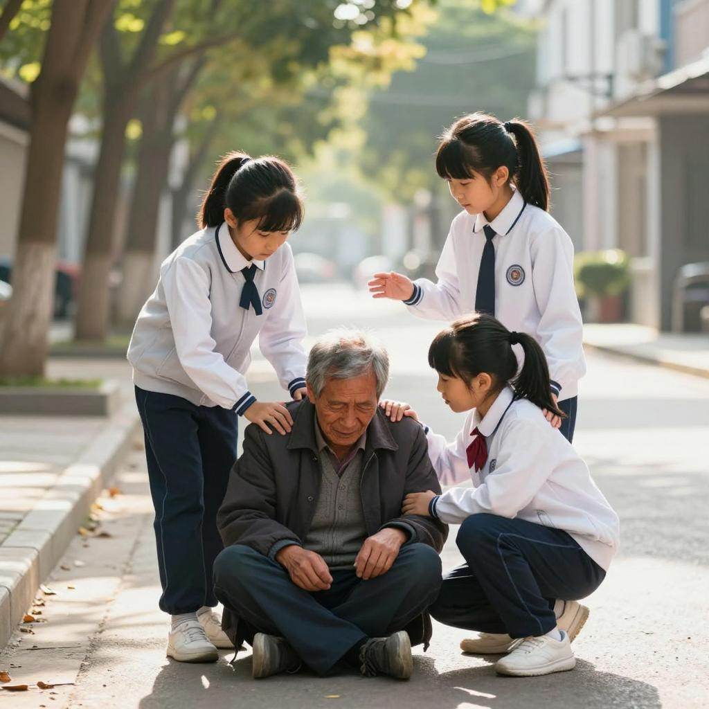 路遇老人摔倒合力伸出援手 十堰三名小学生获评“文明之星”(图1) 路遇老人摔倒合力伸出援手 十堰三名小学生获评“文明之星”