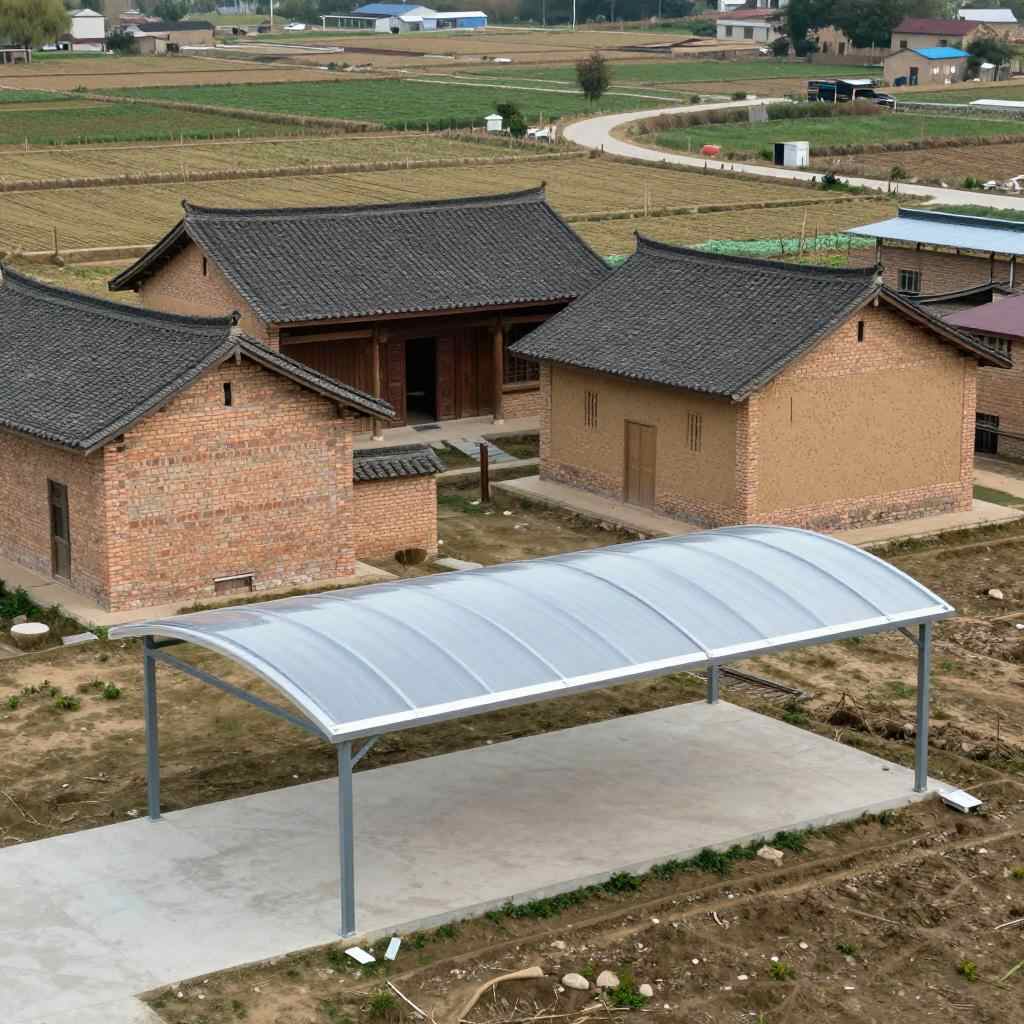 膜结构车棚在农村一样受欢迎