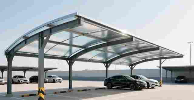 揭秘钢膜结构停车棚汽车棚价格，一平方到底多少钱？