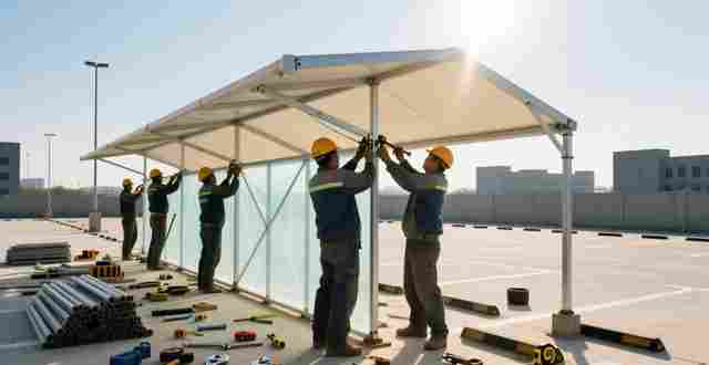 义乌启顺膜结构停车棚怎么样？来看停车场遮阳棚安装实例与定制