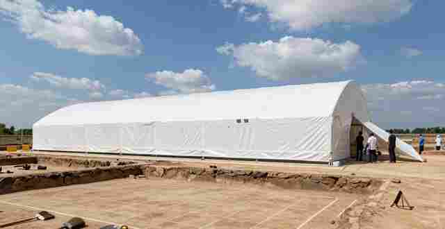 充气膜结构建设_充气膜结构文物保护_充气膜建筑考古应用